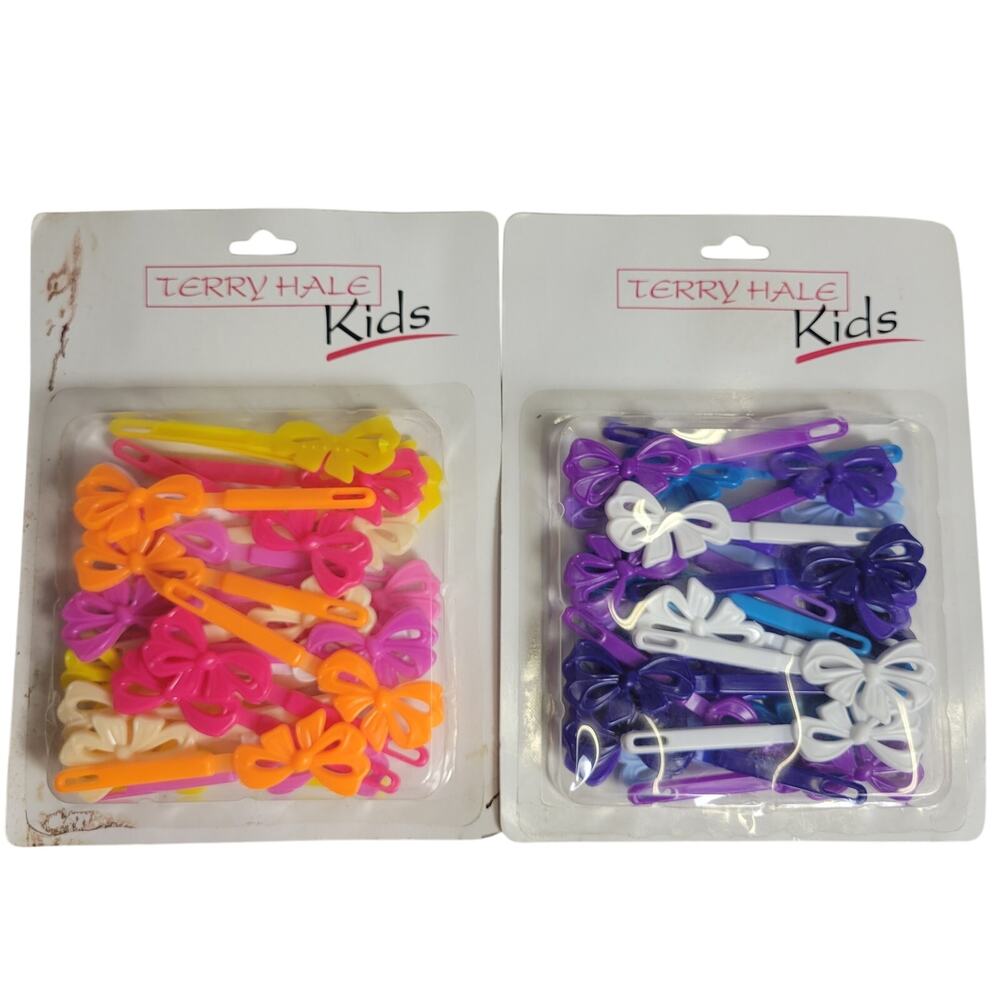 Vintage Barrettes Lot of 2 Packs Bows Hair Accessories NEW Terry Hale Kids